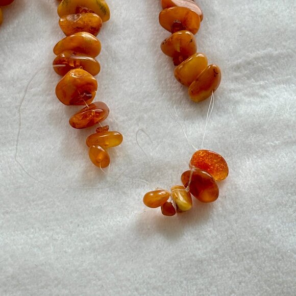 VINTAGE Antique Genuine BALTIC AMBER Egg Yolk Nuggets Necklace  71 g - Picture 6 of 13